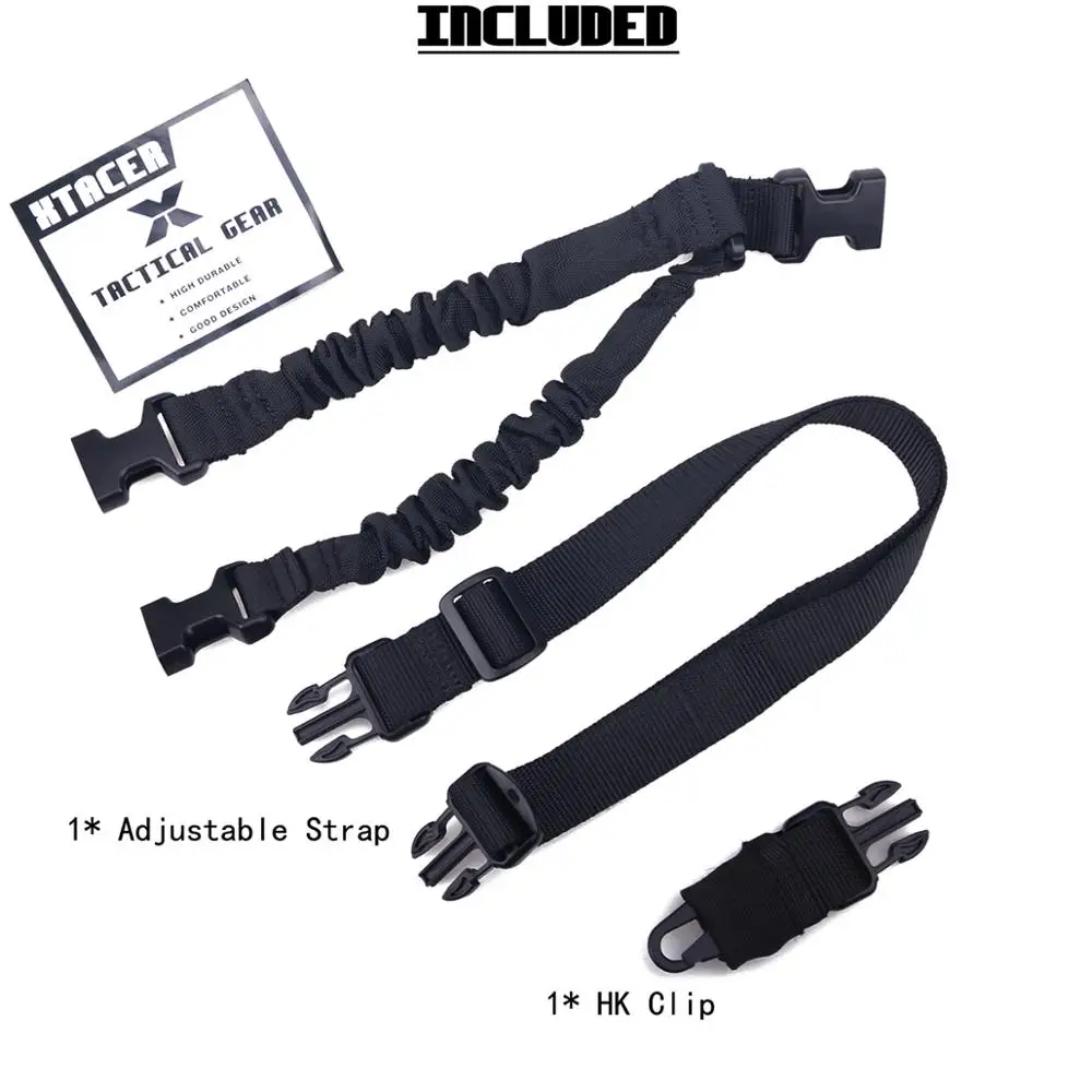 1000D Single Point 1-Point One Point Heavy Duty Mount Bungee Military Rifle Sling Adjustable Tactical Green Black Tan Gun Sling