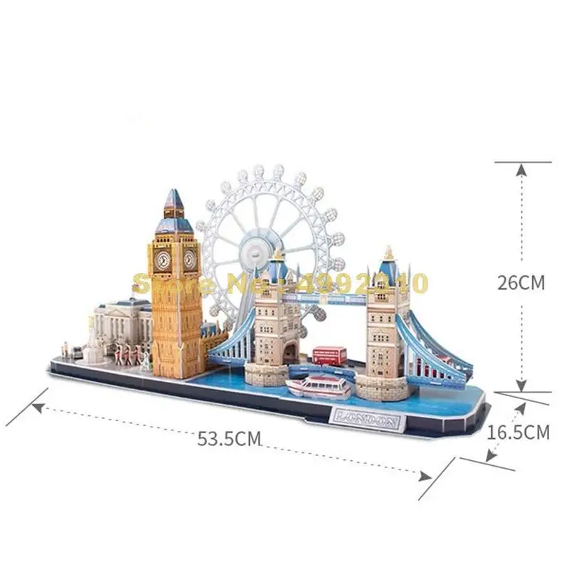107 шт всемирно известная архитектура Городская линия Лондон diy 3d бумажная головоломка модель игрушки