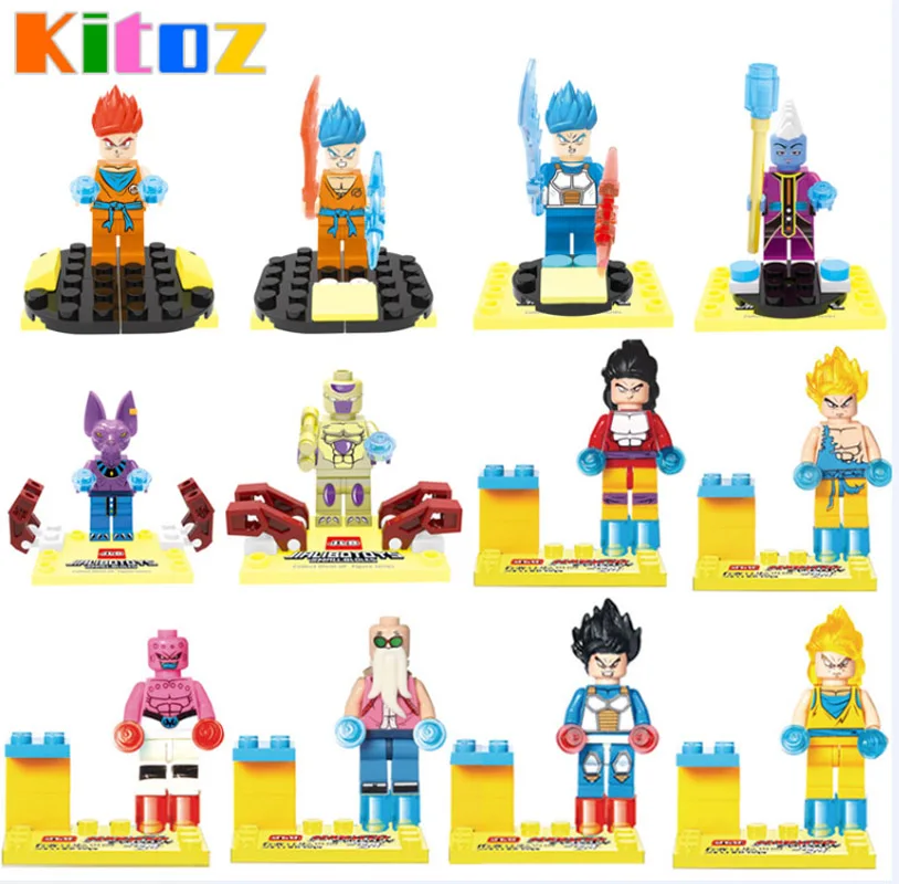 

12 Dragon Ball Z Action Figure Resurrection F Virus Wish Ssjdios Freeza Vegeta Son Goku Building Block Toy compatible with lego