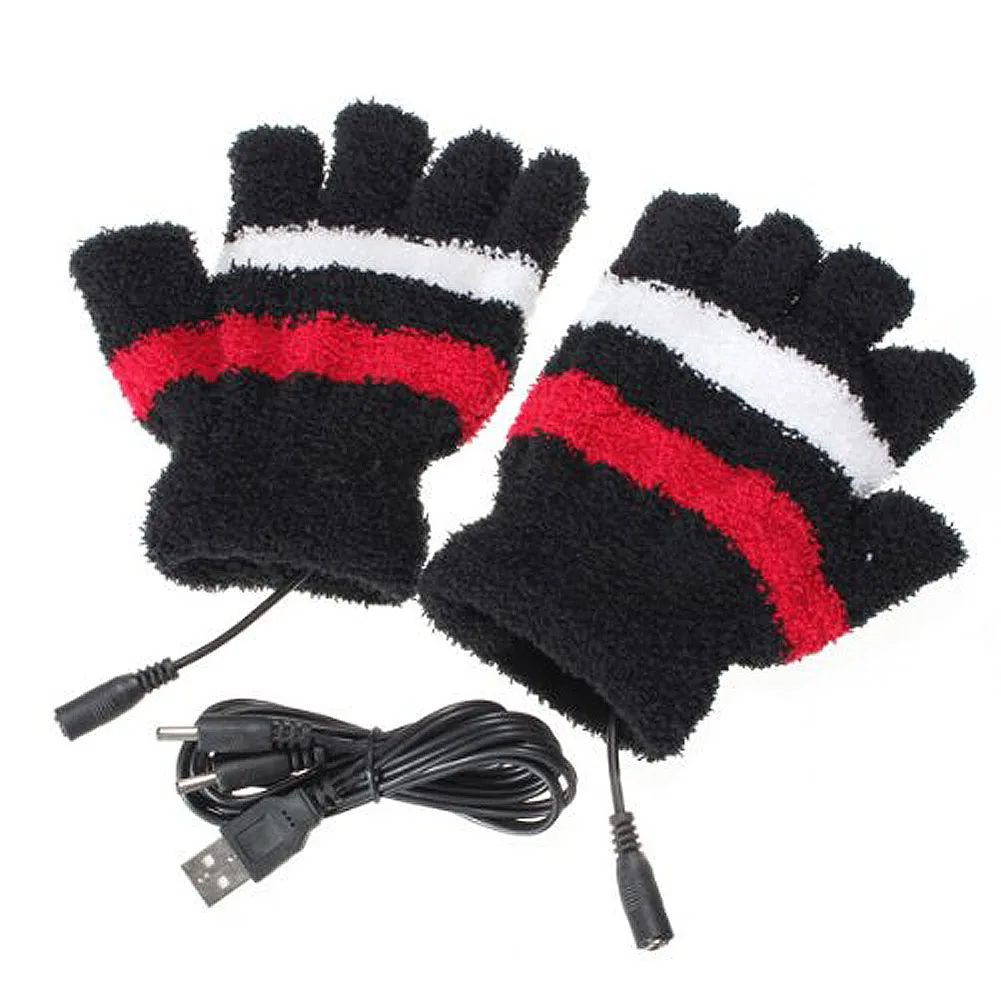 Зимние Электрические USB Heatting цветные теплые перчатки + USB кабель TS95