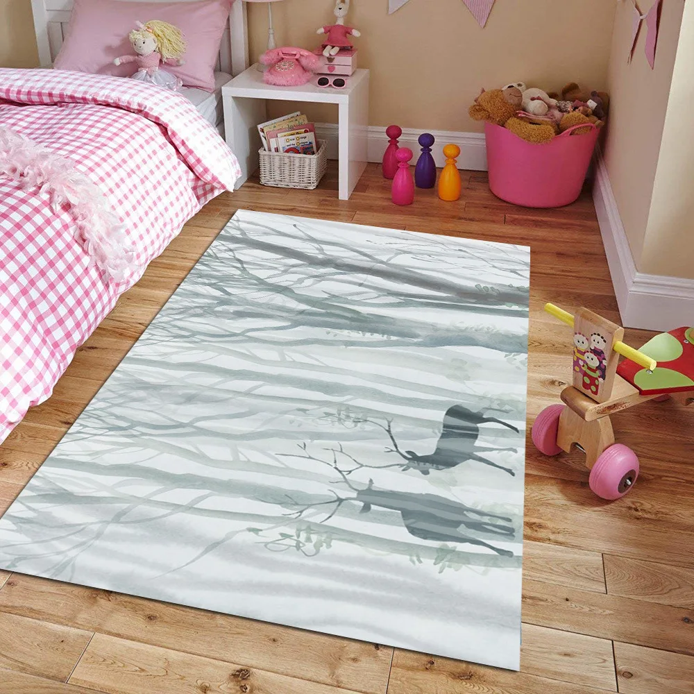 Nordic bedroom carpet family living room carpet modern tea table bedside pattern printing mattress area rug for living room