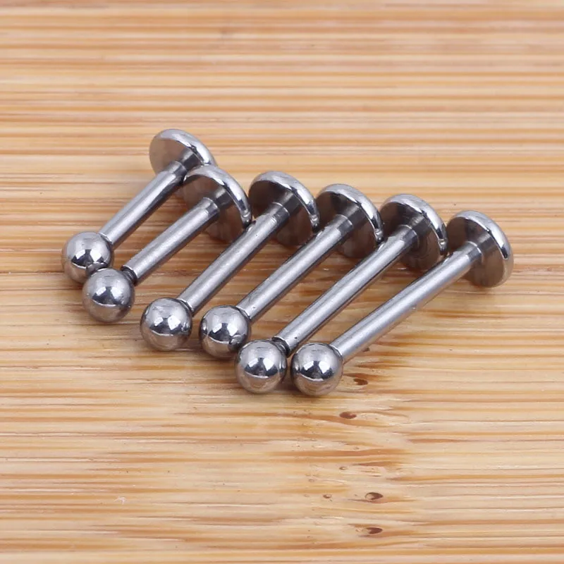 Surgical Steel Lip Piercing Labret 5Pc/set 16G Bar Tragus Helix Bar 3mm Ball Cone Lip Rings Stud Cartilage Earrings Body Jewelry