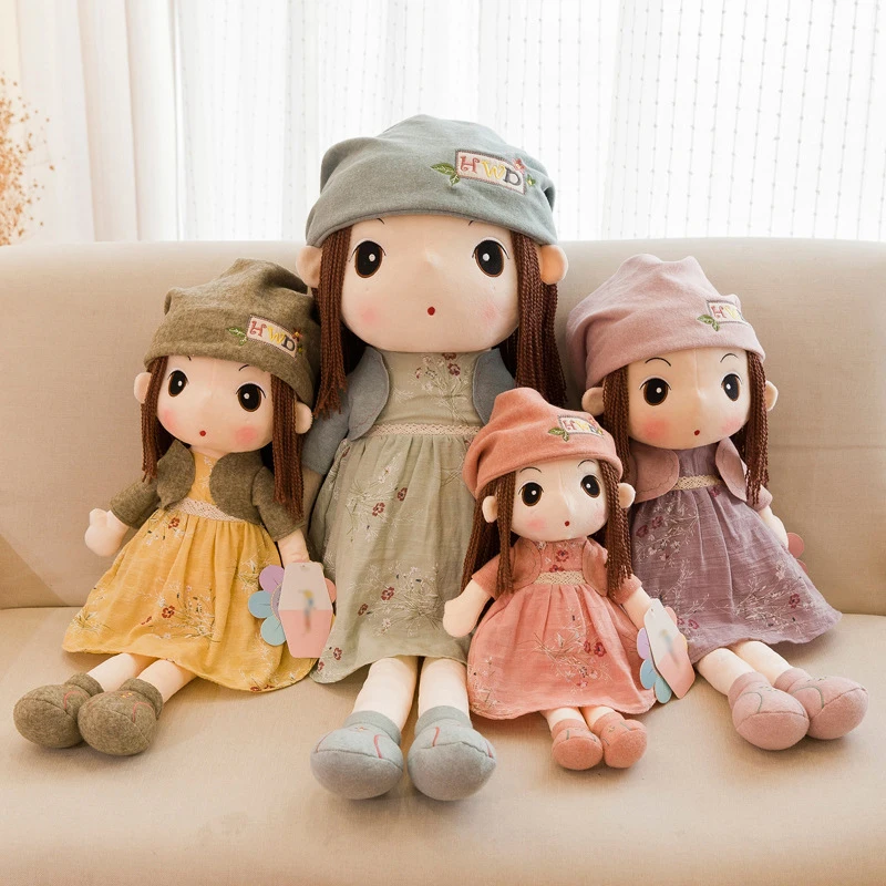 

1pc 40cm Girls Plush Dolls Cute Ragdoll Stuffed Accompany Doll Plush Rag Doll Toys for Baby Kids Sleeping Appease Dolls