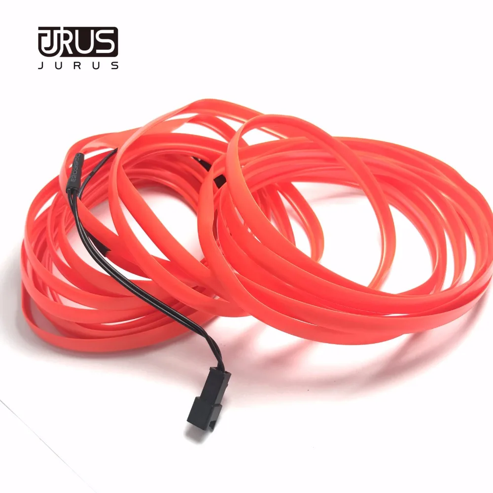 JURUS 5M 10 Colors EL Cold Line Flexible Car Lights Interior Decoration Moulding Trim Strips For Motorcycle Cars Ambient Light JURUS 5M 10 Colors EL Cold Line Flexible Car Lights Interior Decoration Moulding Trim Strips For Motorcycle Cars Ambient Light