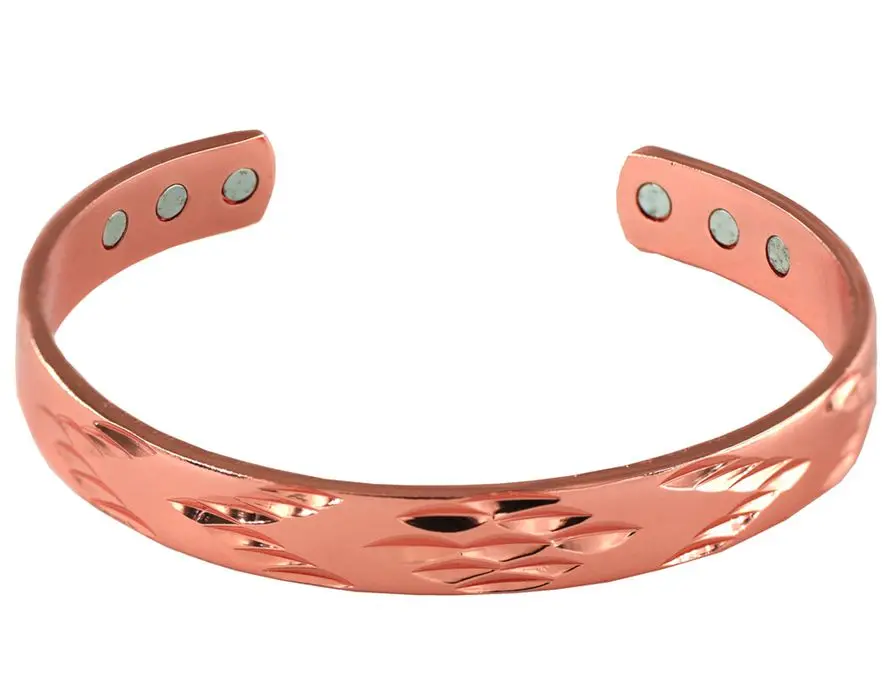 Магнитный дизайн здоровья Чистый медный браслет для Женская манжета магнитный энергетический Браслет отверстие вокруг ювелирных изделий - Окраска металла: YRQB0014