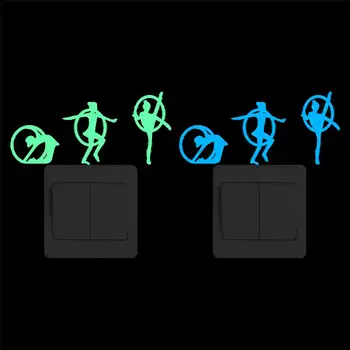 

Glow in the Dark Rhythmic Gymnasts Switch Sticker Fashion Sport Luminous Vinyl Wall Sticke Decals for Kids Room Child Home Decor