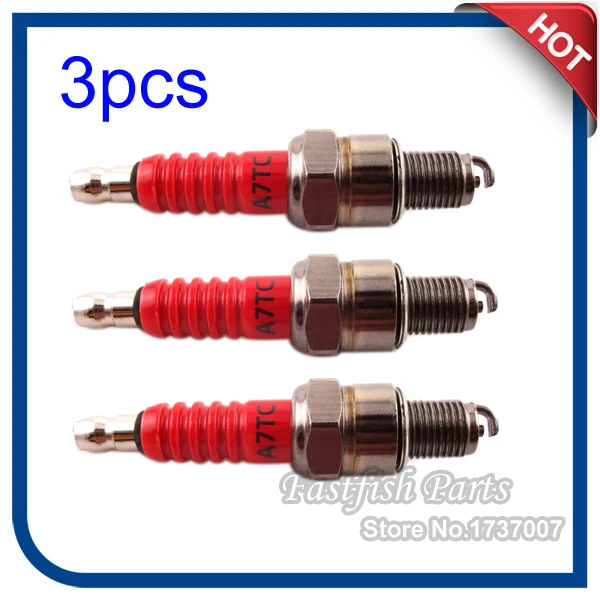 

3pcs/pack A7TC Spark Plug For GY6 50cc 125cc 150cc ATV Quad Moped Scooters Buggy Go Karts Motorcycle Motocross