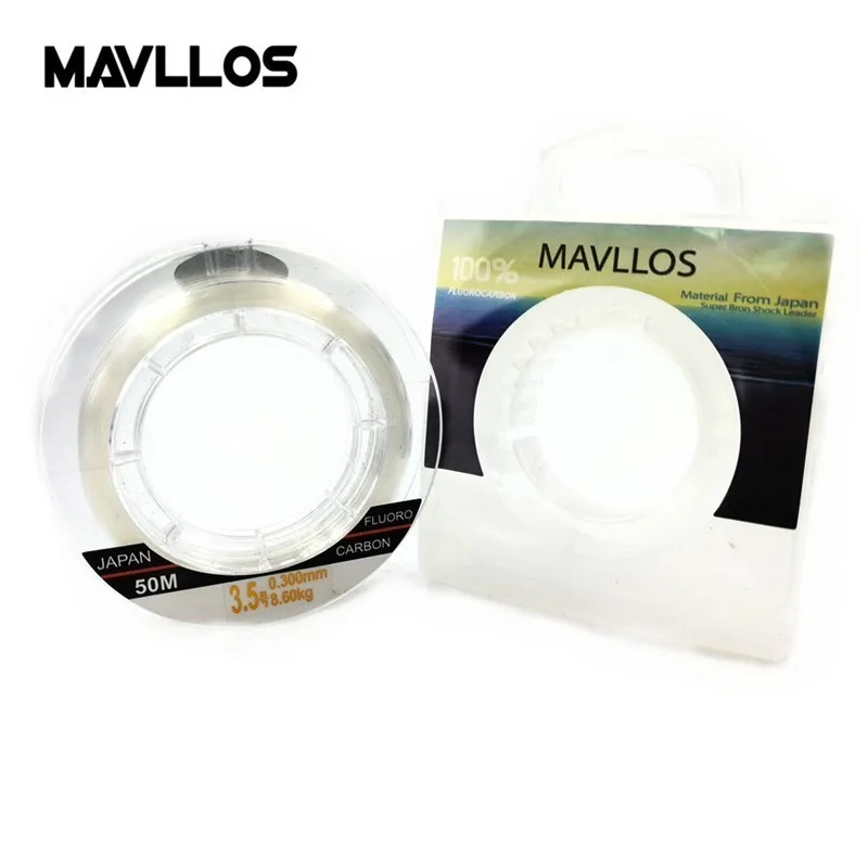 

Mavllos 50m Strengthen Fishing Fluorocarbon Line 20-70lb 100% Pure Carbon Line Low Visibility Fast Cutting Fishing Lines Leader