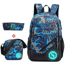 Новые школьные рюкзаки с граффити, мужские Модные школьные сумки для студентов, для подростков, девочек и мальчиков, светящиеся мужские рюкзаки для путешествий, Mochila