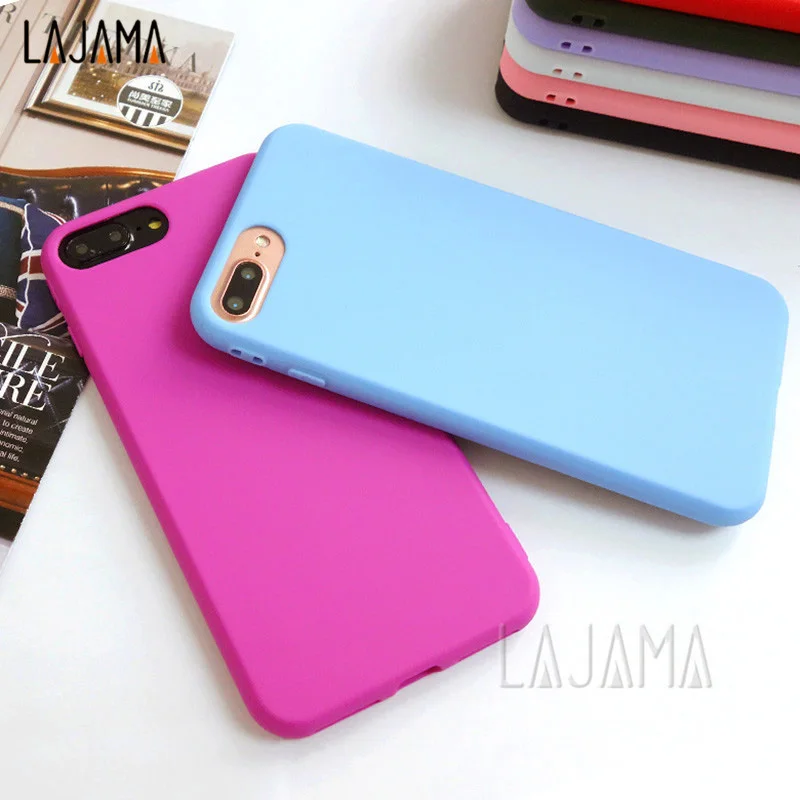 

Silicone Case For Iphone 6 6s 7 8 X 6Plus 6sPlus 7Plus 8Plus Matte Soft Mobile Phone Bag Case Rubber Back Cover