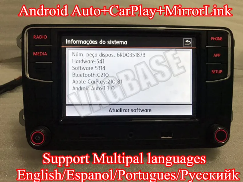 CarPlay Android Auto RCD330 R340G плюс Noname радио RCD340G C210 для VW Tiguan Гольф 5 6 MK5 MK6 Passat поло 187B Русский
