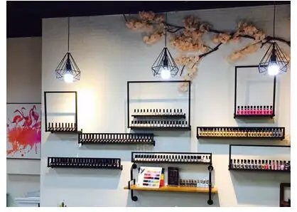 Nail Art Display Nail Polish Plastic Shelf Nail Polish Shelf Cosmetics Store Display Cabinet Shelf Wall Shelf.