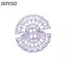 JINYAO Новая мода круглый полый белого золота Цвет Bling Циркон палец кольцо для женщин Свадьба юбилей любоввечерние Ник партия ювелирные изделия
