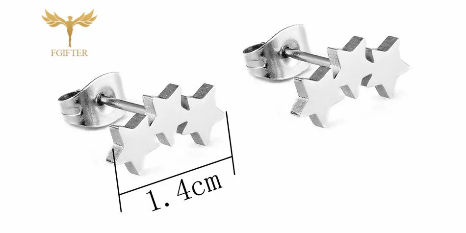 FGifter, серьги-гвоздики с геометрическими звездами для женщин, серьги со звездами, модные ювелирные изделия, серьги, аксессуары oorbellen voor vrouwen