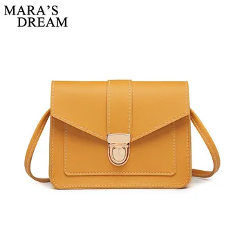 

Mara's Dream 2019 Fashion Small Crossbody Bags for Women PU Leather Shoulder Messenger Bag for Girl Yellow Ladies Phone Purse