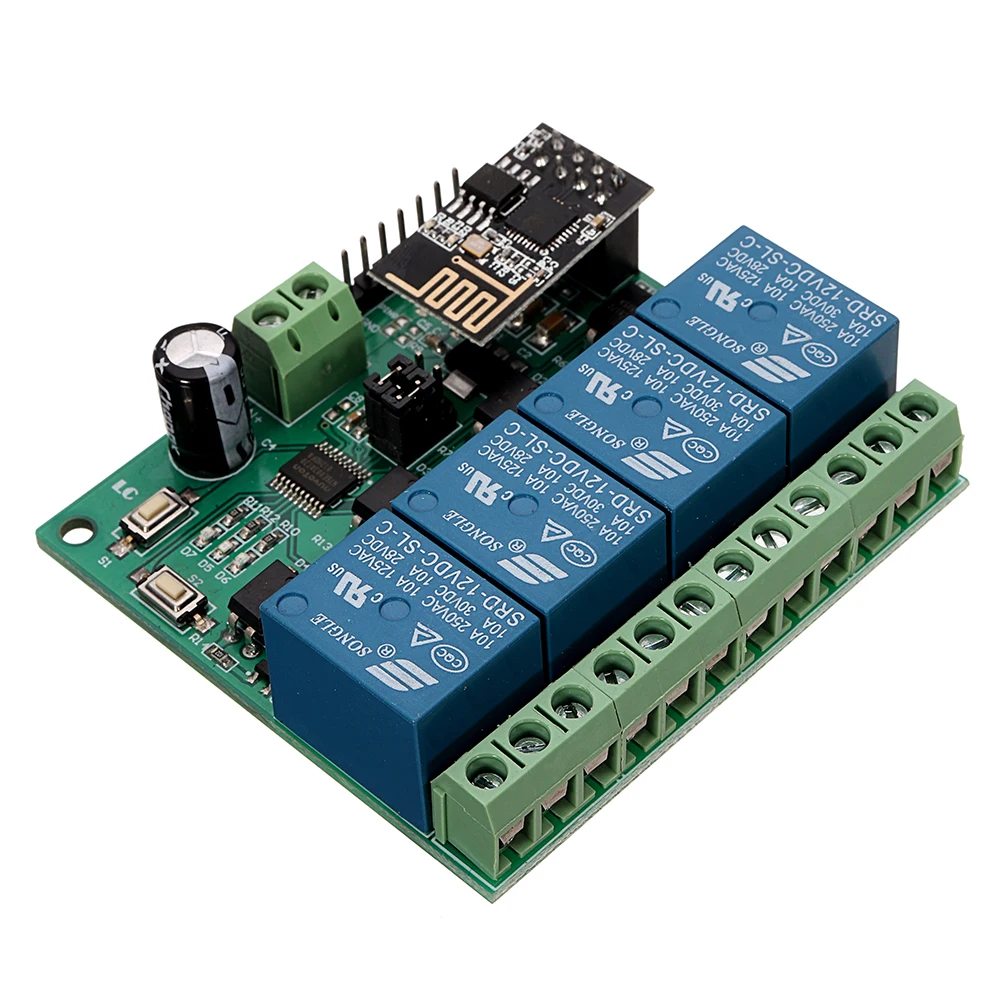 DC12V ESP8266 четыре WiFi реле канала IOT умный дом телефон приложение дистанционное управление переключатель