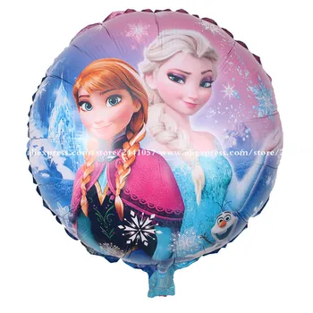 

50pcs/lot Round helium Balloons Elsa Anna Princess Inflatable Air Foil Balloons Girls Party Supplies Toys Christmas Kid Birthday