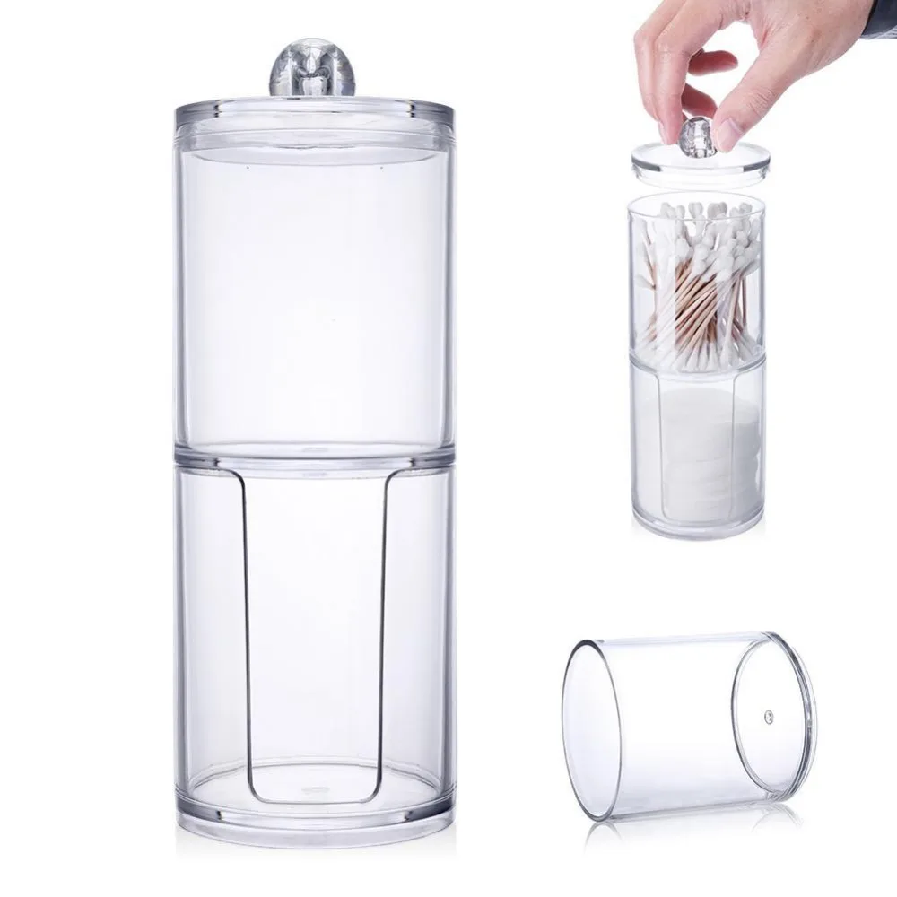 Transparent Organizer Cotton Swab Storage Box Acrylic Cotton Pad Storage Box Transparent Organizer Cotton Swab Storage Box Acrylic Cotton Pad Storage Box