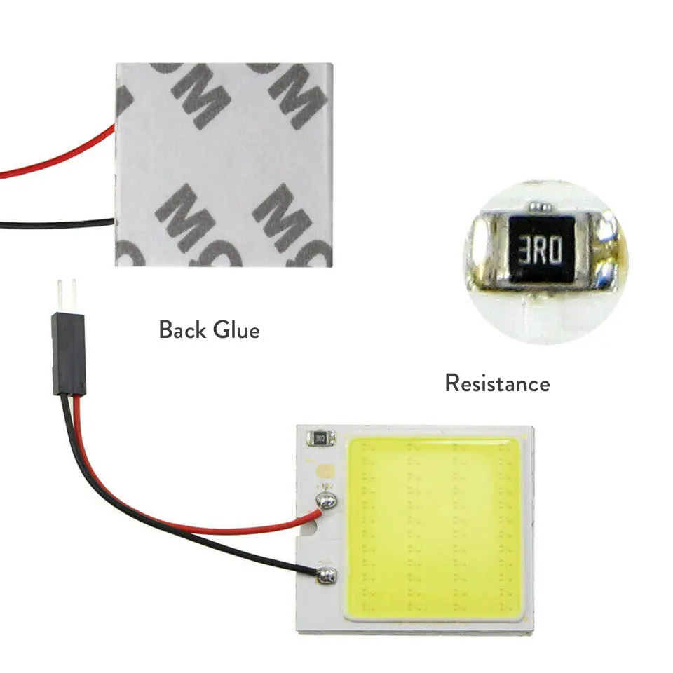 T10 COB 16 24 36 48 чипов W5W C5W Festoon BA9S 3 адаптера Светодиодная панель для автомобиля