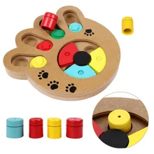 Interactive Puzzle Toys for Dogs Cats Food Treated Wooden Dog Toy Eco-friendly Puppy Pet Toy Educational Pet Bone Paw Puzzle Toy