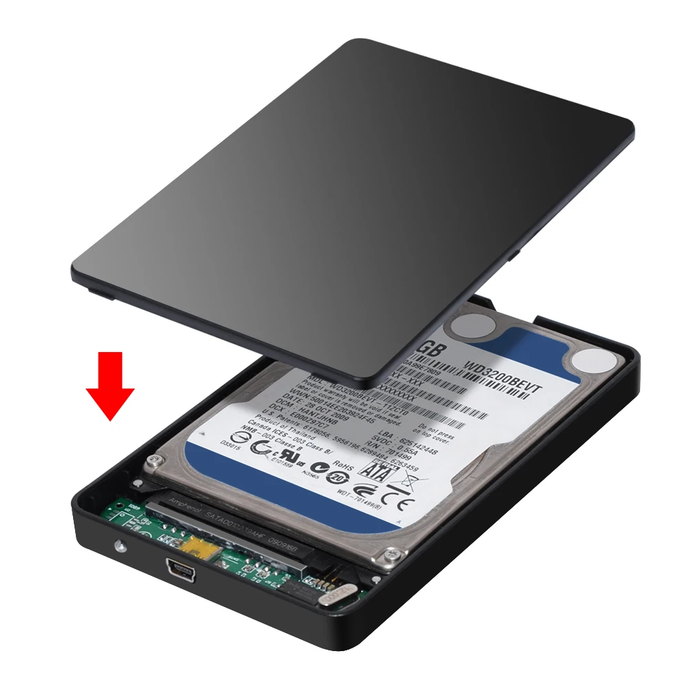 DeepFox USB 2,0 HDD Caddy корпус 2,5 дюймов SATA SSD Мобильный HDD чехол s 2,5 HDD чехол для ноутбука