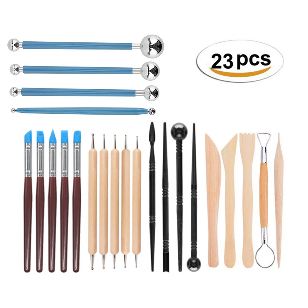 18 IN 1 Clay Sculpting Dotting Tool Pottery Ceramic Shaper Pen Ball Stylus DIY