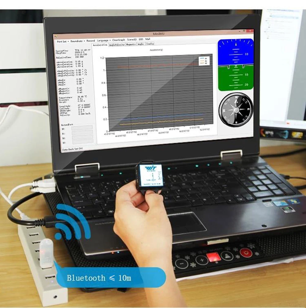 Bluetooth 2,0 BWT901CL IMU Инклинометр 3 оси Угол наклона+ акселерометр+ гироскоп+ Магнитный модуль датчика для ПК/Android/MCU