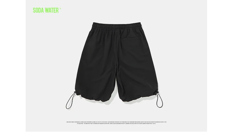 SODA WATER Drawstring шорты 2019 Лето уличный стиль Свободные повседневные Шорты однотонные шорты Swag Хип-хоп шорты с эластичной резинкой на талии 9317 S