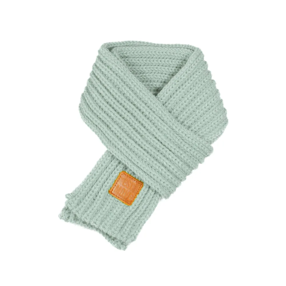 Модный детский вязаный шарф; Однотонный плотный зимний теплый шарф для девочек; FS99 - Цвет: grey