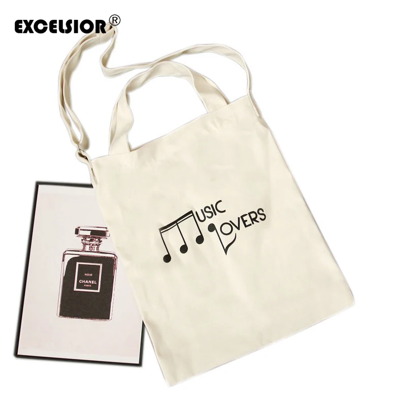

Women Canvas Handbag Musical Note Printed Shoulder Handbag Female Large Space Ladies Beach Bag Foldable Eco Tote Bolsos Feminina