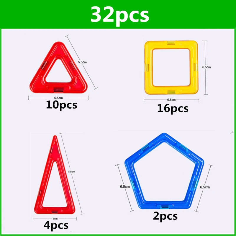 32 шт., стандартный размер, магнитные строительные блоки, модель, строительные игрушки, конструктор из кирпича, Обучающие кирпичи, магнитные игрушки