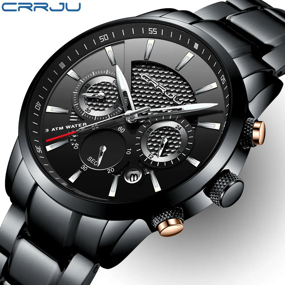 2018 Fashion Luxury Brand CRRJU Chronograph Men Sports Watches Waterproof Full Steel Casual Quartz Men's Watch Relogio Masculino 2018 Fashion Luxury Brand CRRJU Chronograph Men Sports Watches Waterproof Full Steel Casual Quartz Men's Watch Relogio Masculino