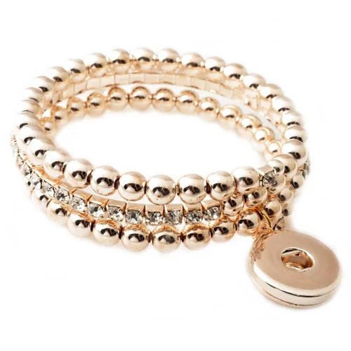 

P00303 fit 18mm button adjustable bead bracelet snap button bracelet