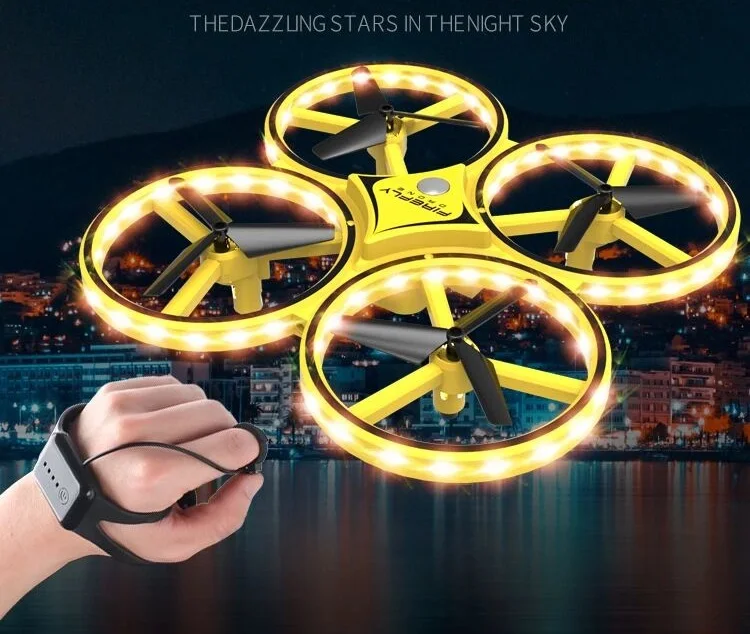 Интерактивный индукции беспилотный игрушки RC Quadcopter LED светильник БПЛА самолет