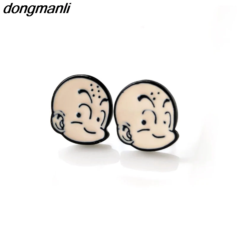 

F54 Anime Cartoon Buu Son Goku Krillin Ear Piercing Stud Earrings Dragon Ball Z Son Goku Enamel Earrings Kids Gift