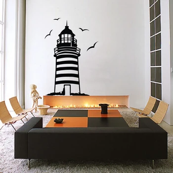 

New arrival Wall Decal Lighthouse Maritime countryside Skyline North Sea Wall Sticker, Decal,Wall art/ living room