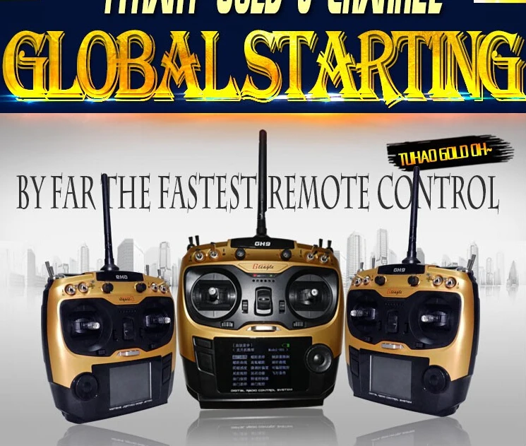 

Gleagle GH9 9Channels 2.4GHz Bilingual LCD Remote Controller for helicopter/quadcopter