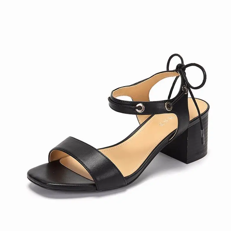

Fashionable Elegant Ankle Straps High Heels Thick Heels Open Toes Sandalias Mujer Womens Sandals Platform lady high quality