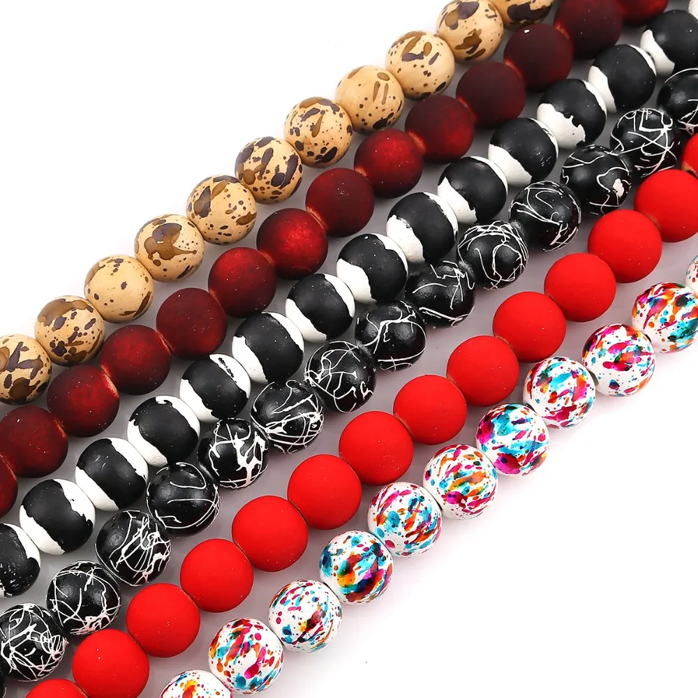 DoreenBeads модные деревянные круглые бусины натурального цвета пятно Подвески около