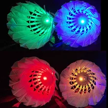 LED luminous lamp night entertainment training badminton resistance cork feather ball