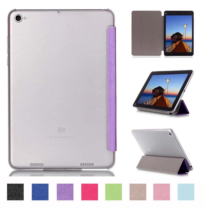 

Slim Lightweight Folio Stand Transparent Clear PU Leather Magnet Smart Sleep Cover Case For Xiaomi Mi Pad 3 2 Generation Tablet