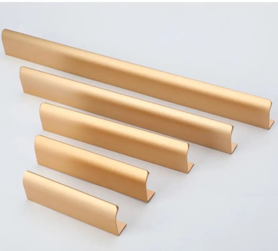 Aluminum Modern Gold Invisible Hidden Handle Cabinet Closet