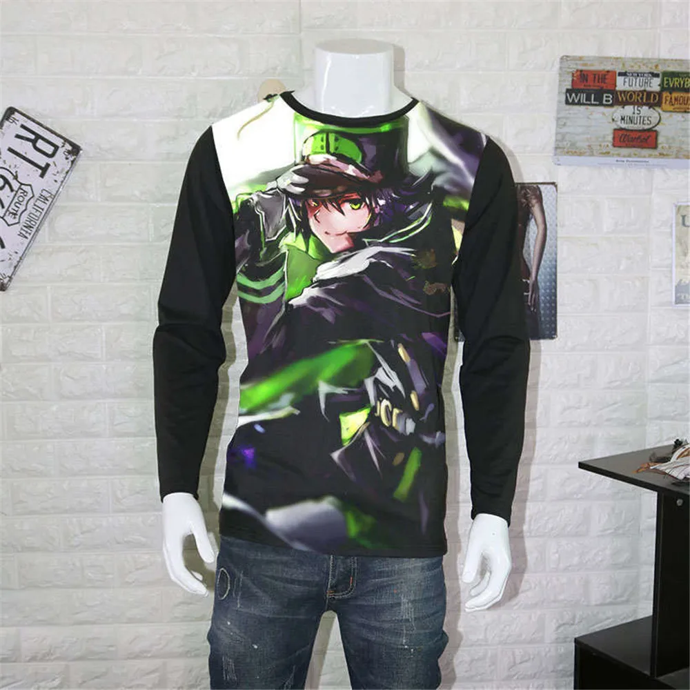 Косплей японское аниме Seraph of the End футболка с коротким рукавом рисунком из