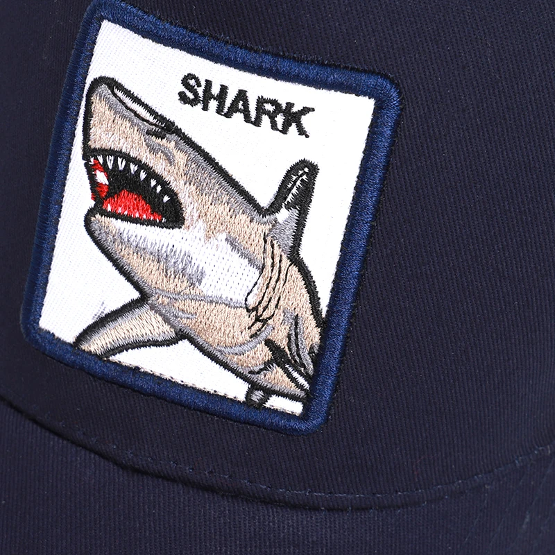 الحيوان القرش التطريز قبعة بيسبول الرجال و المرأة العالمي قابل للتعديل عالية الجودة في الهواء الطلق الظل أبي قبعة سائق شاحنة قبعات