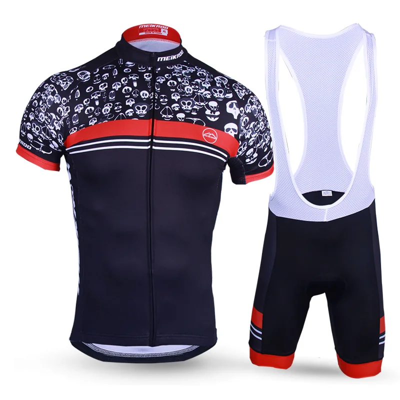 

New Design Skeleton Cycling Set for Men Short Sleeve MTB Cycling Clothing Breathable QuickDry Jersey Set Cycling Wear Bike Dress