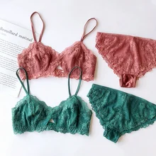 Wriufred, сексуальный полый ультра-тонкий комплект нижнего белья, женский кружевной бюстгальтер с цветочным принтом, набор бюстгальтеров с треугольными чашечками, сексуальное нижнее белье размера плюс