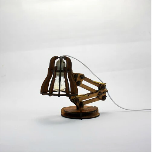  EG DIY library wood table lamp Pixar creative lamp LED eye wooden decorative lamp bedroom bedside l - 32741273434
