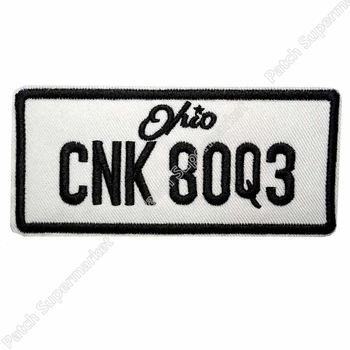 

4" Ohio Car Plate US PATCH Movie TV Series Costume Cosplay Halloween Embroidered Emblem applique iron on patch white christmas