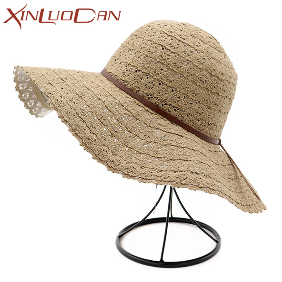 

Big Summer Hats For Women Sun Visor Hat Holiday Beach Hat Casual Cap Wide Brim Ladies Straw Summer Hat For Girls Collapsible 319