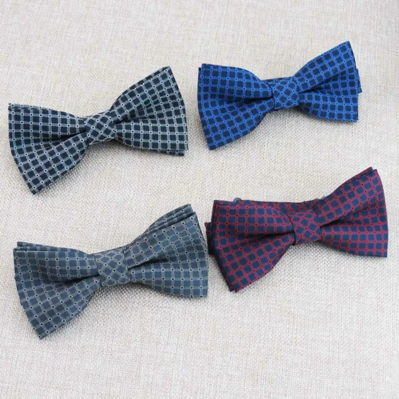 Мужской Дамы Досуг модные галстуки несколько небольших решетчатые бантом необходимо прилив мужской синий галстук-бабочка